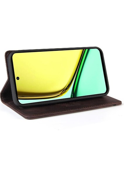 Realme C67 4g Iki Kart Yuvaları Kickstand Premium Deri Için Flip Case (Yurt Dışından) fırsatları