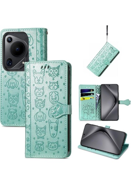 Huawei Pura 70 Ultra Darbeye Kısa Kayış Karikatür Hayvanlar Için Flip Case (Yurt Dışından) fırsatları