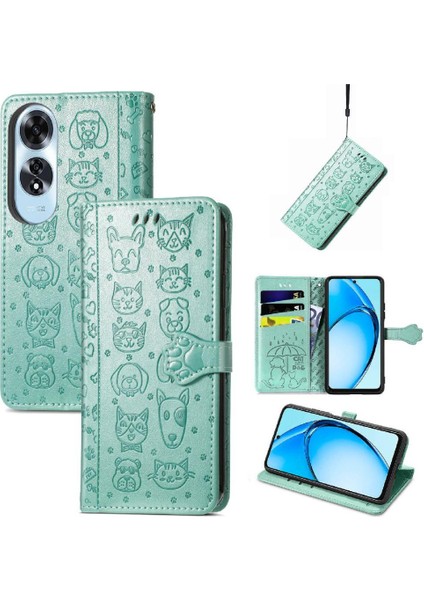 Oppo A60 4g Flip Kapak Için Flip Case Kısa Kayış Deri Kılıf Karikatür (Yurt Dışından) fırsatları