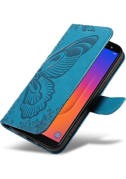 Samsung Galaxy J6 2018 Için Flip Case Ayrılabilir El Kayışı Kabartmalı Yüksek (Yurt Dışından)