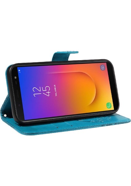 Samsung Galaxy J6 2018 Için Flip Case Ayrılabilir El Kayışı Kabartmalı Yüksek (Yurt Dışından)