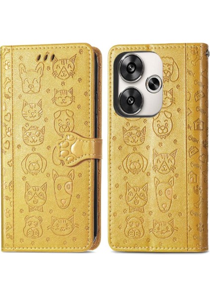 Xiaomi Poco F6 Darbeye Karikatür Hayvanlar Için Flip Case Kapak Kısa (Yurt Dışından) fırsatları