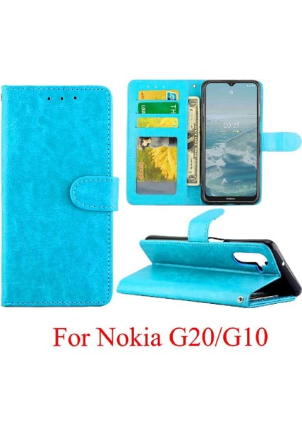 Nokia G20 Için Flip CASE/G10 Darbeye Kart Tutucu Kickstand Pu Deri (Yurt Dışından)