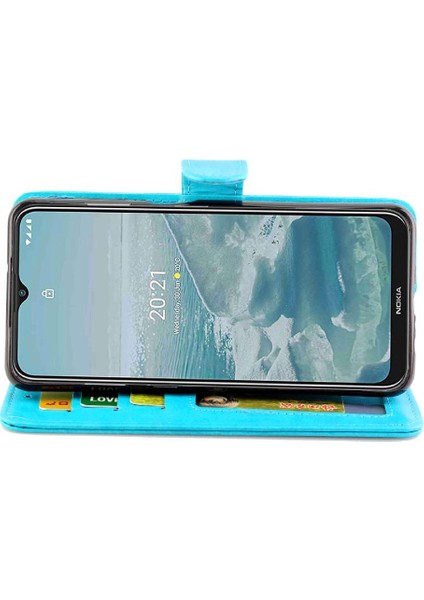 Nokia G20 Için Flip CASE/G10 Darbeye Kart Tutucu Kickstand Pu Deri (Yurt Dışından)