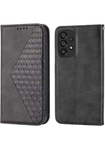 Samsung Galaxy A73 5g Için Flip Case Standı Eşkenar Dörtgen Şekli Cüzdan El Kayışı (Yurt Dışından)