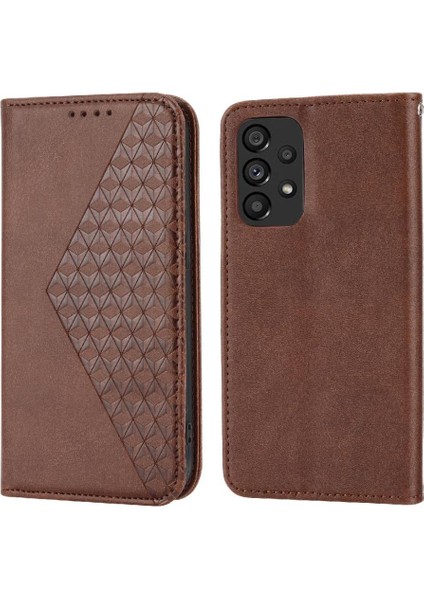 Samsung Galaxy A73 5g Için Flip Case Standı Eşkenar Dörtgen Şekli Cüzdan El Kayışı (Yurt Dışından)