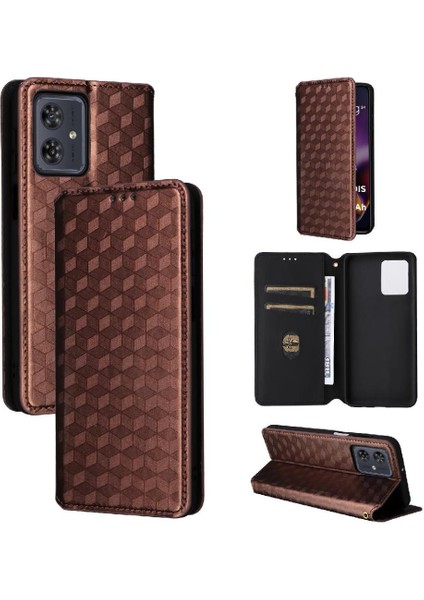 Motorola Moto G54 5g Pu Deri Kart Yuvaları Tutucu Manyetik 3D (Yurt Dışından)