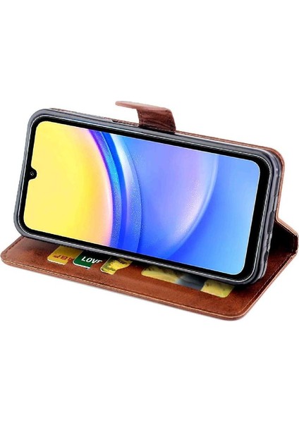 Samsung Galaxy A15 Için Filp Durumda 4g/5g Kickstand Pu Deri Manyetik Tam (Yurt Dışından)