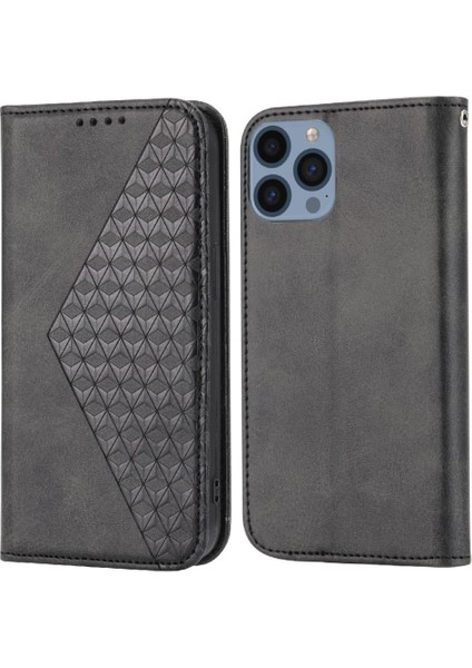 IPhone 14 Için Flip Case Pro Max Eşkenar Dörtgen Şekli Günlük Kullanım El Kayışı Standı (Yurt Dışından)