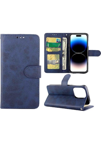 IPhone 14 Için Filp Durumda Pro Tam Koruma Kartı Tutucu Kickstand Pu (Yurt Dışından)