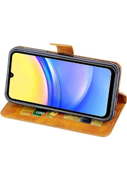 Samsung Galaxy A15 Için Filp Durumda 4g/5g Kickstand Pu Deri Manyetik Tam (Yurt Dışından)