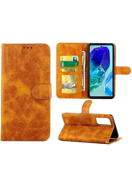 Samsung Galaxy M55 Kart Tutucu Tam Koruma Kickstand Pu Için Filp Durumda (Yurt Dışından)