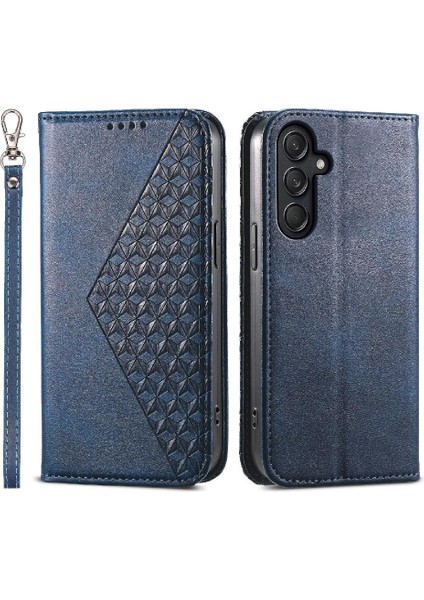 Samsung Galaxy M55 Günlük Kullanım Için Flip Case Standı Cüzdan El Kayışı Eşkenar Dörtgen (Yurt Dışından)
