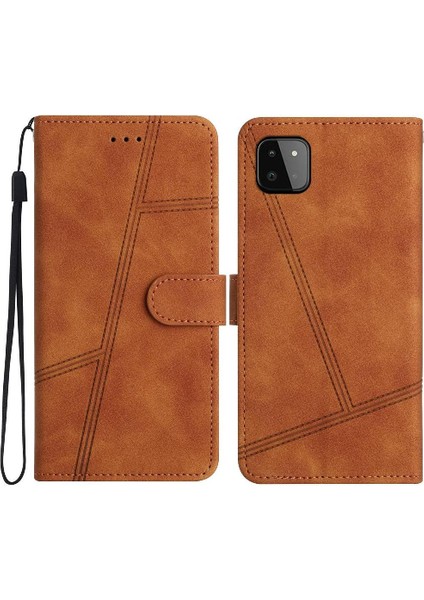 Samsung Galaxy A22 5g Için Flip Case Kart Yuvaları Tutucu Manyetik Bilek Kayışı (Yurt Dışından)