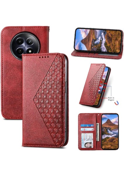 Realme 12 5g El Kayışı Standı Için Flip Case Günlük Kullanım Eşkenar Dörtgen Şekli Cüzdan (Yurt Dışından) indirimleri