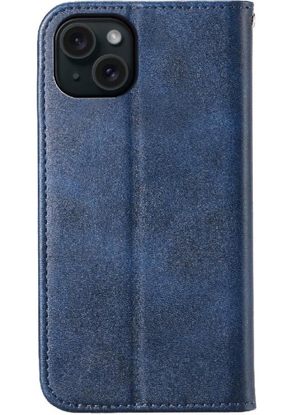 IPhone 15 Için Flip Case Artı El Kayışı Eşkenar Dörtgen Şekli Standı Cüzdan Günlük (Yurt Dışından)
