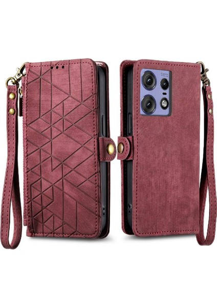 Motorola Kenar 50 Pro Için Flip Case Kapak Cüzdan Darbeye Basit (Yurt Dışından)