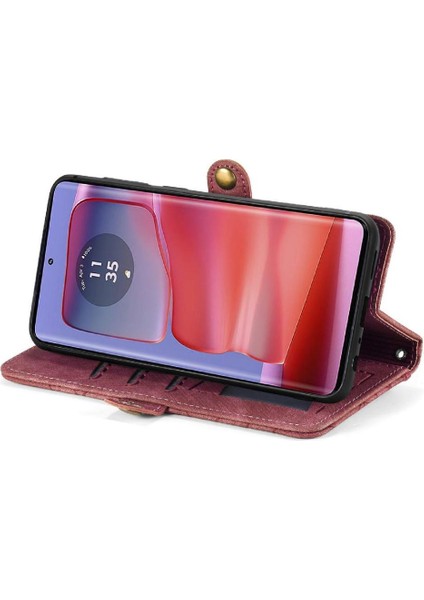 Motorola Kenar 50 Pro Için Flip Case Kapak Cüzdan Darbeye Basit (Yurt Dışından)