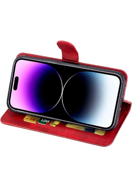 IPhone 14 Için Filp Durumda Pro Max Kart Tutucu Tam Koruma Manyetik Pu (Yurt Dışından)