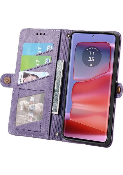Motorola Kenar 50 Pro Için Flip Case Kapak Cüzdan Darbeye Basit (Yurt Dışından)
