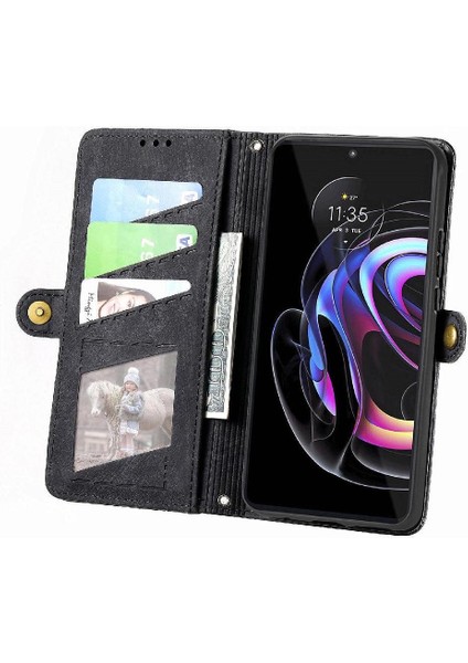 YH Mall Motorola Moto Kenar 20 Pro Için Flip Case Darbeye Basit Iş Çevirme (Yurt Dışından)