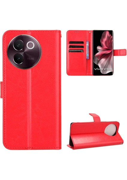 Vivo V30E 5g Kart Tutucu Cüzdan Için Kılıf Manyetik Kapak Çevirin (Yurt Dışından)