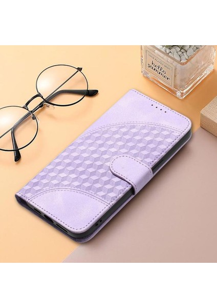 IPhone 16 Için Flip Case Pu Deri Kapak Çevirin Geometrik Desen Flip Case (Yurt Dışından)