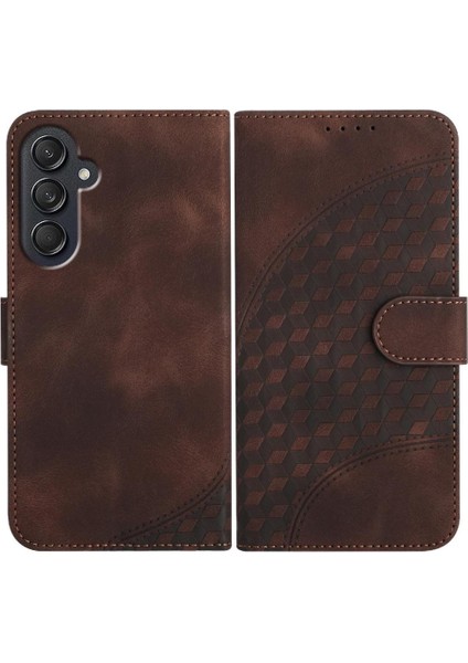 Samsung Galaxy M55 Darbeye Deri Kılıf Için Flip Case Geometrik Desen (Yurt Dışından)