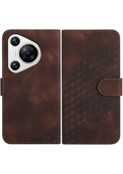 Huawei Pura 70 Flip Iş Manyetik Kart Tutucu Geometrik Için Flip Case (Yurt Dışından)