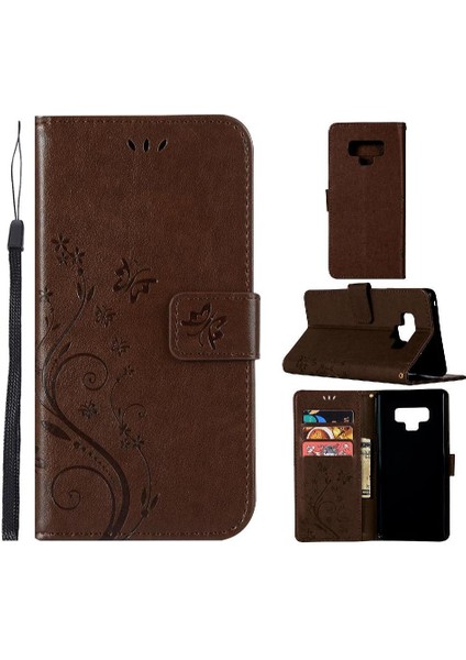 Samsung Galaxy Not 9 Bilek Kayışı Için Filp Durumda Kart Tutucu Kickstand Pu (Yurt Dışından)