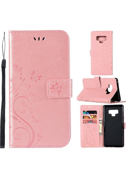 Samsung Galaxy Not 9 Bilek Kayışı Için Filp Durumda Kart Tutucu Kickstand Pu (Yurt Dışından)