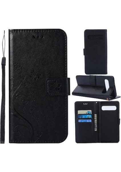 Samsung Galaxy S10 Artı Kickstand Bilek Kayışı Kart Tutucu Pu Için Filp Durumda (Yurt Dışından)