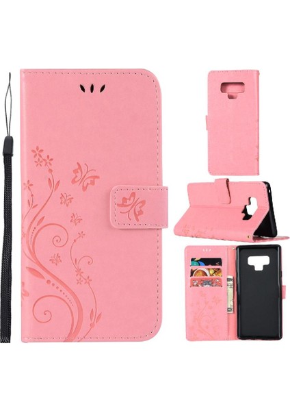 Samsung Galaxy Not 9 Bilek Kayışı Için Filp Durumda Kart Tutucu Kickstand Pu (Yurt Dışından)