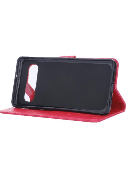 Samsung Galaxy S10 Için Kickstand Durumda Bilek Kayışı Manyetik Kapatma Pu (Yurt Dışından)