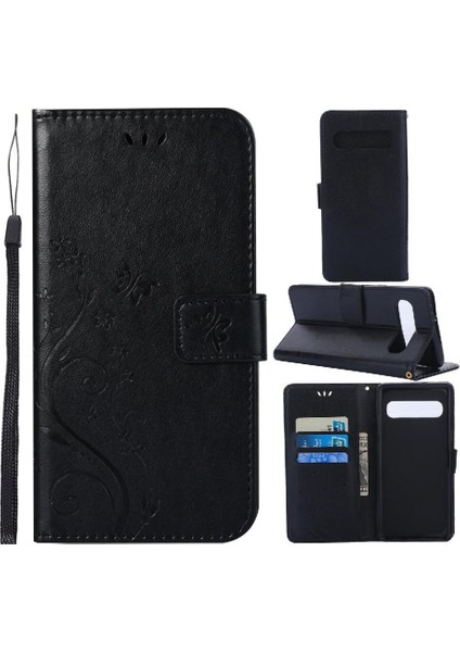 Samsung Galaxy S10 Için Kickstand Durumda Bilek Kayışı Manyetik Kapatma Pu (Yurt Dışından)
