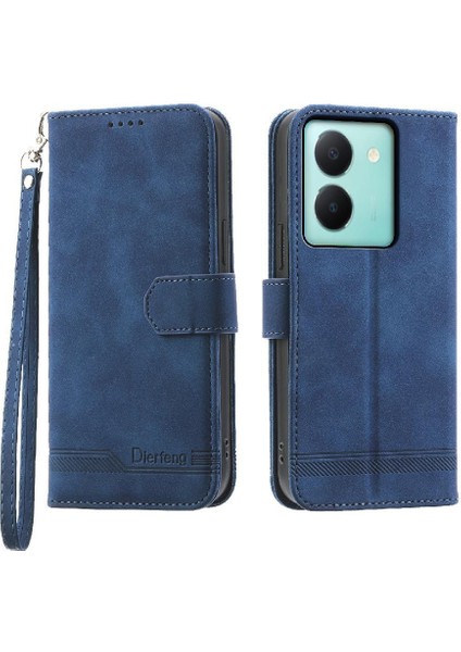 Vıvo Y36 Premium Nakit Cep Kartı Yuvaları Için Flip Case Bileklik Manyetik (Yurt Dışından)