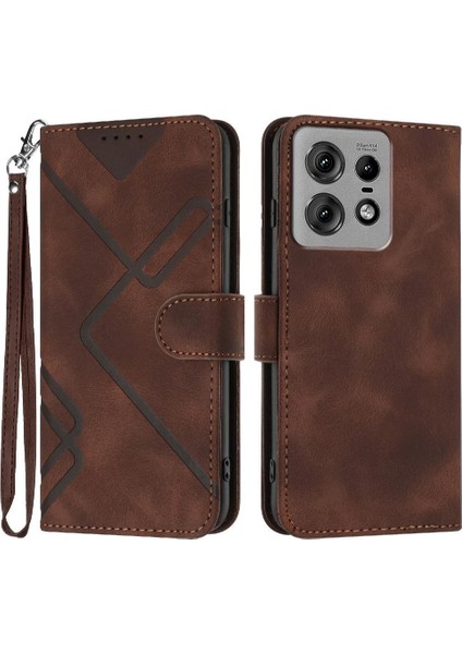 Motorola Kenar 50 Pro Manyetik Kapak Için Flip Case Kart Yuvası Standı ile Pu (Yurt Dışından)