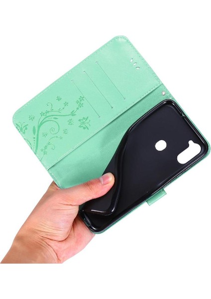 Samsung Galaxy A11 Için Kickstand Durumda Kart Tutucu Pu Deri Bilek (Yurt Dışından)