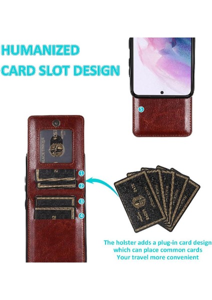 Samsung Galaxy S21 Fe Kart Tutucu Manyetik Toka Kickstand ile Uyumlu (Yurt Dışından)