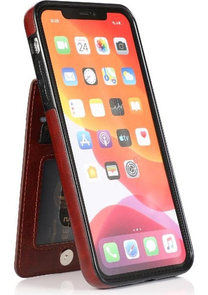 IPhone 11 Pro Max Kart Tutucu Kılıf Cüzdan Manyetik Toka ile Uyumlu (Yurt Dışından)