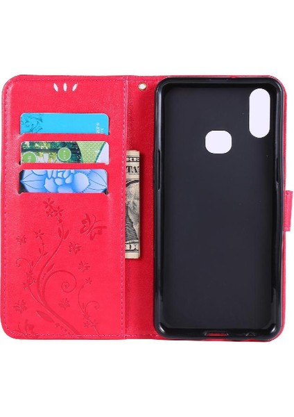 Samsung Galaxy A10S Kickstand Manyetik Kapatma Pu Deri Için Filp Durumda (Yurt Dışından)