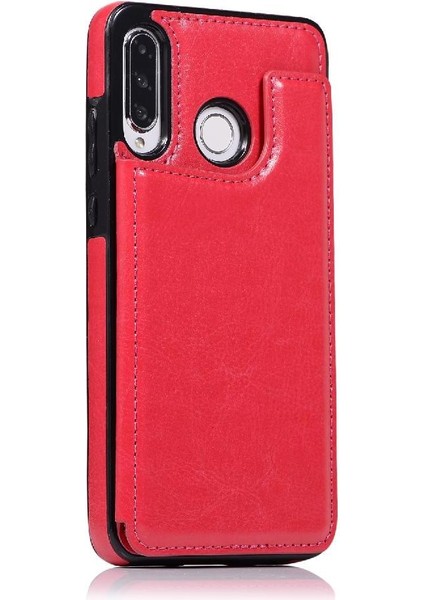 Kart Tutucu Çift Toka ile Huawei P30 Lite Pu Deri Için Cüzdan Kılıf (Yurt Dışından) fiyatları