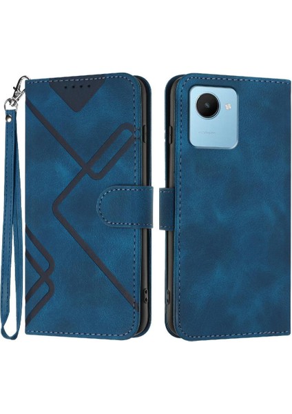 Kart Yuvası Standı ile Realme C30 Için Flip Case Cüzdan Manyetik Kapak Çevirin (Yurt Dışından)