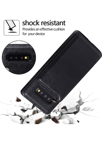 Kart Tutucu Çift ile Samsung Galaxy S10 Artı Pu Deri Için Cüzdan Kılıf (Yurt Dışından)