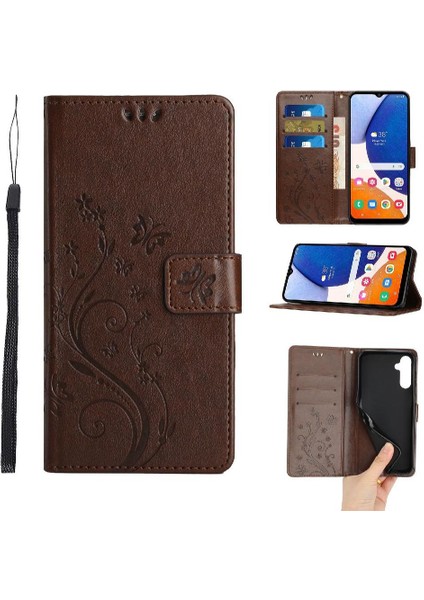 Samsung Galaxy A25 Manyetik Kapatma Bilek Kayışı Kart Tutucu Için Filp Durumda (Yurt Dışından)