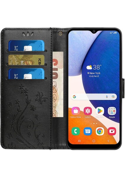 Samsung Galaxy A25 Manyetik Kapatma Bilek Kayışı Kart Tutucu Için Filp Durumda (Yurt Dışından)