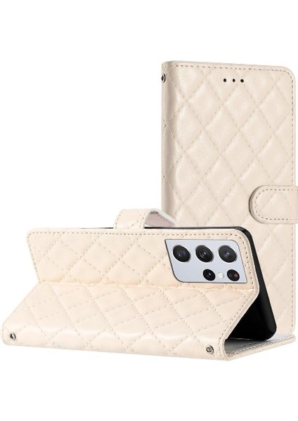 Samsung Galaxy S21 Ultra Pu Deri Cüzdan Kart Yuvaları Tutucu Için Flip Case (Yurt Dışından)
