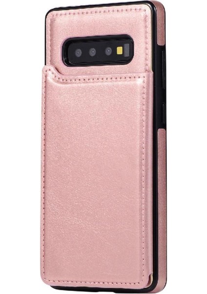 Kart Tutucu Çift ile Samsung Galaxy S10 Artı Pu Deri Için Cüzdan Kılıf (Yurt Dışından)