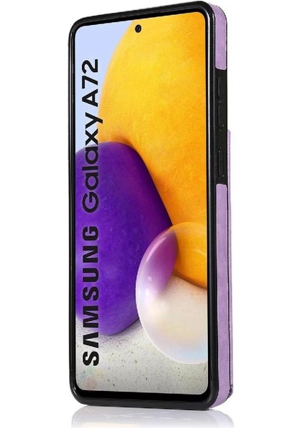 Samsung Galaxy A72 Desen Çiçek Mandala Için Kart Tutucu Kılıf ile Cüzdan (Yurt Dışından)