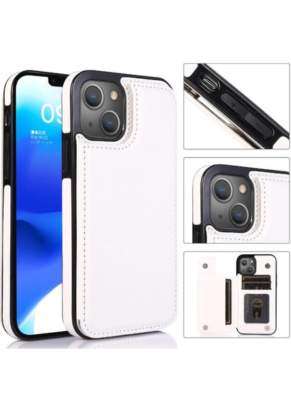 Kart Tutucu Kickstand Kart Yuvaları ile IPhone 14 Artı Cüzdan Durumda Pu (Yurt Dışından)